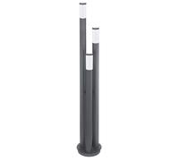 Lampadaire extérieur Télécommande Acier inoxydable anthracite Lampe de jardin 3 colonnes à intensité variable en kit, ampoules LED RGB incluses