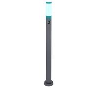 Lampadaire extérieur Télécommande Détecteur de mouvement Jardin Colonne d'éclairage en acier inoxydable avec variateur d'intensité, ampoules LED RGB incluses