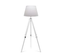Lampadaire - GASOLINE - Pure - Trépied pied pin blanc - Abat-jour coton blanc - Hauteur 145 cm