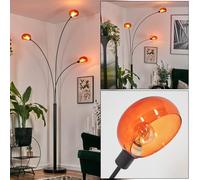 Lampadaire HOFSTEIN Nikkala, lampadaire en métal noir/orange avec pied en marbre, lampe réglable au design rétro/vintage, interrupteur sur le boîtier, E14, salon, chambre à coucher, bureau