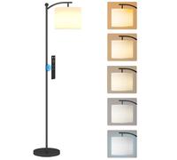 Lampadaire - HOMCOM- dimmable 2 températures de couleur - télécommande, minuterie de 60 minutes, 160 cm - noir