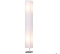 HOMCOM Lampe lampadaire colonne sur pied decoration salon moderne lumière tamisée 40 W 14L x 14l x 120H cm inox blanc