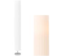 Lampadaire colonne sur pied design H.120 cm acier inox tissu blanc Blanc G