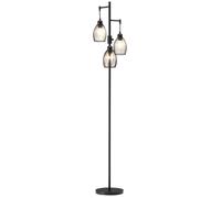 HOMCOM Lampadaire style industriel 40 W max. 3 abat-jours en métal filaire luminosité réglable - ampoule E27 - noir