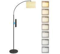 HOMCOM Lampadaire sur pied de salon LED dimmable lampe salon 180 cm noir | avec Télécommande, Abat-jour Ajustable, 11 Températures de Couleurs, 11 Niveaux de Luminosité, Ampoule Incluse, Minuterie