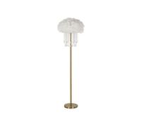 Lampadaire Imitation Plume Diamon 165cm Or & Blanc