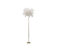 Lampadaire Imitation Plume ""Palm"" 160cm Or & Blanc