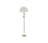 Lampadaire Imitation Plume "Slim" 165cm Or & Blanc