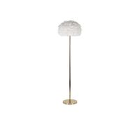 Lampadaire Imitation Plume ""Slim"" 170cm Or & Blanc