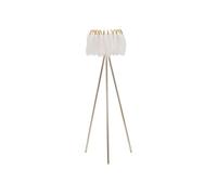 Lampadaire Imitation Plume ""Stand"" 147cm Or & Blanc