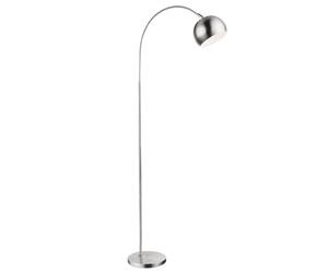 Lampadaire intelligent lampe à arc à intensité variable boule chromée lampe de salon sur pied, abat-jour mobile, contrôle par application CCT, 1x LED RVB 8,5W 806Lm, HxLxP 150x58x24,5 cm