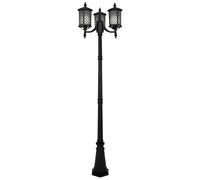 Lampadaire jardin classique noir 3xE27 15W Chicago
