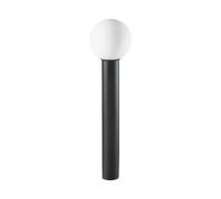 Lampadaire jardin noir boule blanche E27 IP54 Italux