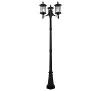 Lampadaire jardin noir classique 3xE27 Miami Kaja 225cm