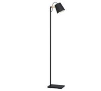 Lampadaire LACEY E27 1X40W en acier et bois noir et marron 310x160x1595mm