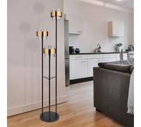 Lampadaire laiton verre lampe de salon noir H 160 cm 3 ampoules
