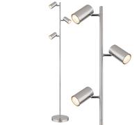 Lampadaire lampadaire 3 lumières lampadaire orientable lampadaire salon moderne argent, 3 flammes, métal, 3x GU10, LxlxH 25x23x154 cm