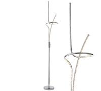 Lampadaire Lampadaire Lampadaire lampe design chrome, acrylique, interrupteur, LED SMD 20,1 watt 1600 lumens blanc chaud, DxH: 18x145 cm