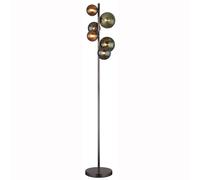 Lampadaire lampadaire lampe d'appoint lampadaire chambre lumière lampe de salon, métal verre gris vert, 6 ampoules G9, LED 3,5W 350Lm 3000K blanc chaud, H 155 cm