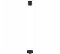 Lampadaire lampadaire lampe d'appoint lampe de jardin lumière extérieure lampe de terrasse, métal plastique noir, variateur tactile sur batterie, LED 3W 130Lm 3000K blanc chaud, H 120 cm
