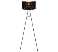 Lampadaire Lampadaire Lampe d'appoint Lampe de salon Lampe de chambre Lampe trépied, abat-jour textile 3 pieds or noir, 1x douille E27, DxH 69x149cm