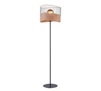 Lampadaire, lampadaire, lampe de salon, lampe de chambre, lampe de couloir, projecteur de plafond, métal, maille de bois noir, 1x E27, H 152 cm