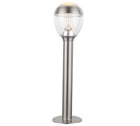 Lampadaire, lampadaire, lampe d'extérieur, lampe de chemin, lampe de jardin, balcon, IP44, acier inoxydable, argent, finition satinée claire, 1x LED 9W 750Lm 3000K, DxHxÜ 15x59x17cm