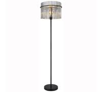 Lampadaire lampadaire plafonnier lampe de chambre lampe de salon tiges de verre noir couleur fumée, métal, 1x E27, DxH 38 x 152 cm