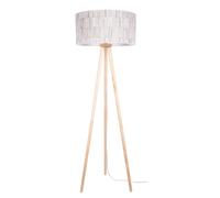 Lampadaire lampadaire salon lampe côté lampe chambre, 3 pieds bois de bouleau papier peint maison de campagne, 1x douille E27, DxH 50x154cm