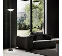 Lampadaire lampadaire uplighter lampe de salon, interrupteur à cordon, métal couleur titane blanc, 1x douille E27, DxH 28x180cm