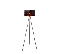 Lampadaire lampadaire uplighter salon télécommande trépied textile, métal noir, 1x LED RGB blanc chaud, DxH 69x149 cm