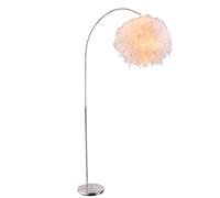 Lampadaire lampe à arc réglable en hauteur avec ressorts lampadaire télécommande dimmable, blanc argenté, LED RGB 8,5W 806Lm blanc chaud, LxH 96x141 - 196 cm