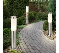 Lampadaire Lampe à Pied Extérieure Détecteur de Mouvement Prises 1x E27 3er Set