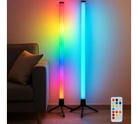 Lampadaire Lampe de Salon Changement de Couleur Arc-en-Ciel RGB LED 2er Set