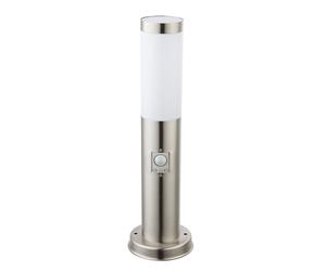 Lampadaire, lampe d'extérieur, lampadaire, lampadaire, lampadaire, jardin, terrasse, détecteur de mouvement IP44, acier inoxydable argent opale, 1x douille E27, DxH 7,6x45