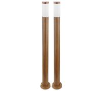 Lampadaire, lampe d'extérieur, lampe de jardin, lampadaire, lampe de chemin, terrasse IP44, acier inoxydable aspect bois, 1x douille E27, DxH 12,7x110 cm, lot de 2