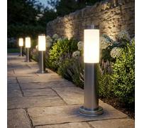 Lampadaire Lampe D'Extérieur Lampe Extérieure Inox Argent 1 à Feux 4er Set [EEK: Nicht bewertet]