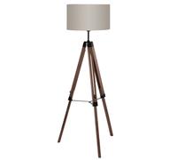 Lampadaire LANTADA E27 1X60W en bois et acier noisette D450mm