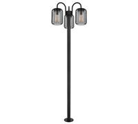 Lampadaire Lanterne extérieure Lampe d'allée rétro en acier inoxydable Lampe de terrasse résistante aux intempéries Lampe de jardin, tiges métalliques, noir, 3x E27 douilles, DxH 48,5x180 cm