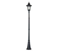 Lampadaire lanterne lampe d'extérieur verre clair aluminium noir E27 IP44 lampe de cour de jardin