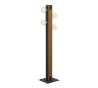 Lampadaire LAYHAM E27 4X60W en bois et acier marron et noir 0x0x1275mm
