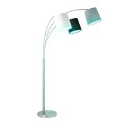 Lampadaire LED à intensité variable avec télécommande, lampe à arc pour salon, lampadaire gris, plafonnier, projecteur à trois lampes, abat-jour en tissu, changement de couleur RVB, 3x 8,5W 3x 806lm