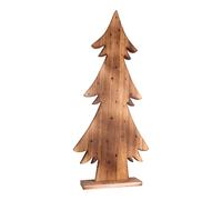 Lampadaire LED Arbre de Noël en bois de pin Extérieur Décoration de Noël IP44 Intérieur Décoration en bois X-Mas, Minuterie, Fonctionne sur piles, Blanc chaud, LxH 40x90 cm