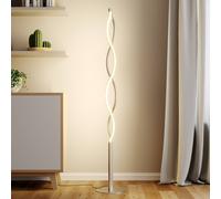 Lampadaire LED Auron Lindby, dimmable, gris, Salon / Salle à manger, Matière Plastique, Moderne, Lampadaire LED