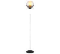 Lampadaire LED avec interrupteur, verre aspect fumé noir mat, H 154,5 cm