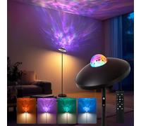 Lampadaire LED avec Projecteur d'étoiles RGB et Télécommande Noir Moderne