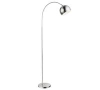 Lampadaire LED Boule Lampe à arc chromée Lampe de salon debout, métal nickel mat, abat-jour mobile, 1x douille E27, HxLxB 150x58x24,5 cm