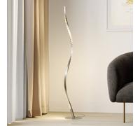 Lampadaire LED Criostal Lindby, dimmable, gris, Salon / Salle à manger, Aluminium, Moderne, Lampadaire LED