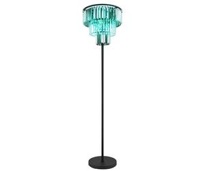 Lampadaire LED dimmable avec télécommande cristaux de verre lampe de salon lampadaire 3 ampoules, RVB changement de couleur, cristaux fumés clairs, 3x 8,5W 3x 806lm blanc chaud, DxH 40x180 cm