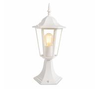 Lampadaire LED, éclairage extérieur, lanterne, lampe de jardin, IP44, blanc, aluminium, E27, H 40,3 cm